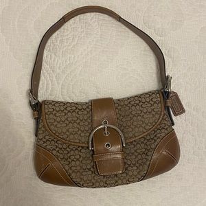 Coach Soho Hampton Signature Small Hobo Brown Canvas